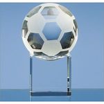 8cm Optical Crystal Football on a Clear Crystal Base