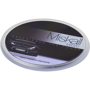 PF Manufactured Ellison round plastic coaster with paper insert