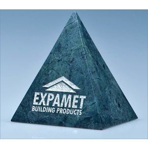 10cm Green Marble 4 Sided Pyramid Award