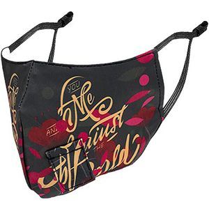 Straw Hole Fabric Face Mask