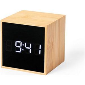 Bamboo desk clock alarm
