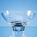 24cm Diamante Oval Bowl with Spiral Design Cutting