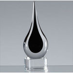 18cm Handmade Crystal Onyx Black Teardrop Award