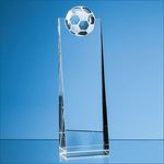 24cm Optical Crystal Football Rectangle Award
