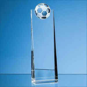 24cm Optical Crystal Football Rectangle Award
