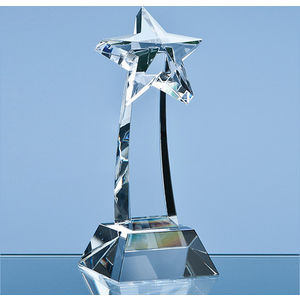 25cm Optical Crystal Mounted Shooting Star Award