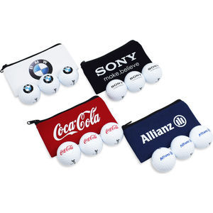 Cotton Zipped Golf Bag With 3 Wilson Printed Golf Balls
