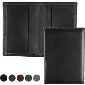 Hampton Leather Card Case With Two Raw Cut Leather Pockets.