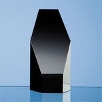 12.5cm Onyx Black Optical Crystal Hexagon Award