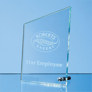16cm x 10cm x 1cm Jade Glass Peak with Chrome Pin H or V
