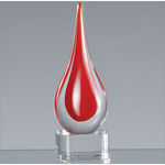 18cm Handmade Crystal Brilliant Red Teardrop Award