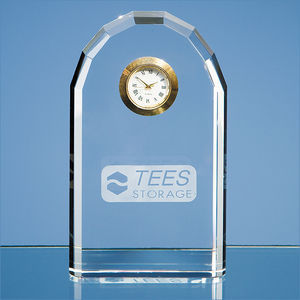 13cm Optical Crystal Bevelled Arch Clock