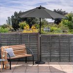 2.5m Black Wooden Parasol