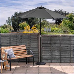 2.5m Black Wooden Parasol