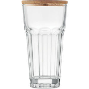 Glass With Bamboo Lid/Coaster