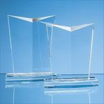 18cm Optical Crystal Facetted Shield Award