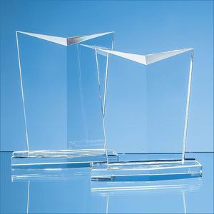 18cm Optical Crystal Facetted Shield Award
