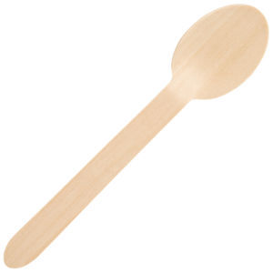 Woolly wooden cutlery spoon