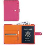 Cross Autocross Leather Mens Passport Wallets Pink/Orange
