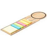 Bamboo memo holder sticky notes bookmark ruler notebook