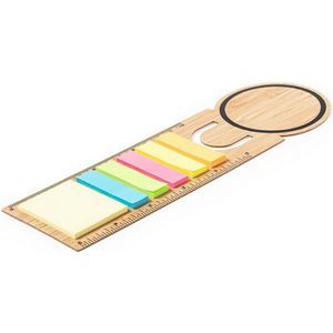 Bamboo memo holder sticky notes bookmark ruler notebook
