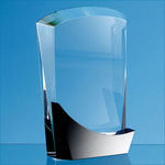 18cm Optical Crystal Arch Award with Onyx Black Swooping Base