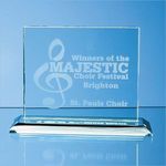 9cm x 12cm x 12mm Jade Glass Horizontal Rectangle Award