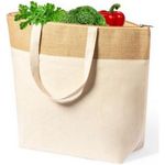 Cooler bag made of cotton with laminated jute elements