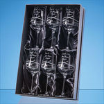 6 Diamante Wine Glasses with Essence Design Cutting in a Satin Lined Gift Box