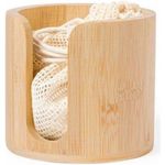 Bamboo cosmetic pad dispenser