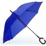 Windproof automatic umbrella C shaped handle