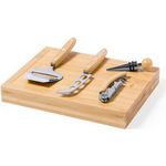 Bamboo cheese and wine set