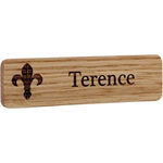 Real wood name badges printed