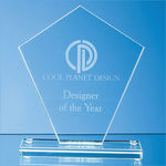 15.5cm x 13.5cm x 1cm Jade Glass Diamond Award