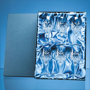 6pc 280ml Blenheim Lead Crystal Full Cut Goblet Gift Set