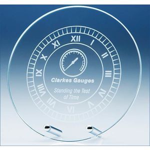 15cm x 6mm Jade Glass Circle Plaque with Chrome Pins
