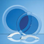 18.5cm x 15mm Clear & Smoked Glass Circles Mounted on an Aluminium Base