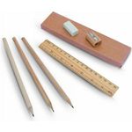 School set pencil case - Recycled Cardboard Wood