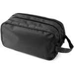 Cosmetic bag with 2 zipped compartments