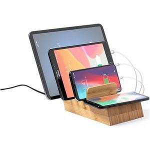 Bamboo wireless charger 10W phone stand tablet stand
