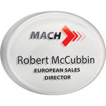 Personalised acrylic name badges with dome