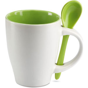 Bicolour Mug With Spoon 250Ml