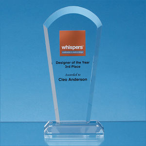 19cm Optical Crystal Half Moon Arch Award
