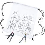 Drawstring bag for colouring crayons