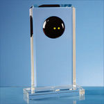 24cm Optical Crystal Squash Ball Rectangle Award