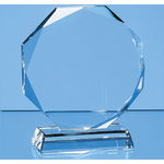 10cm x 10cm x 15mm Clear Glass Facetted Octagon Award