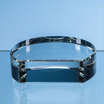 12.5cm x 3.5cm Optical Crystal Semi Circle Base with Flat Front