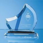 16cm Optical Crystal Eclipse Award with Sapphire Blue Flash