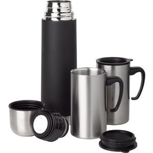 Steel thermos set