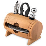 4 Pcs Wine Set In Wooden Stand